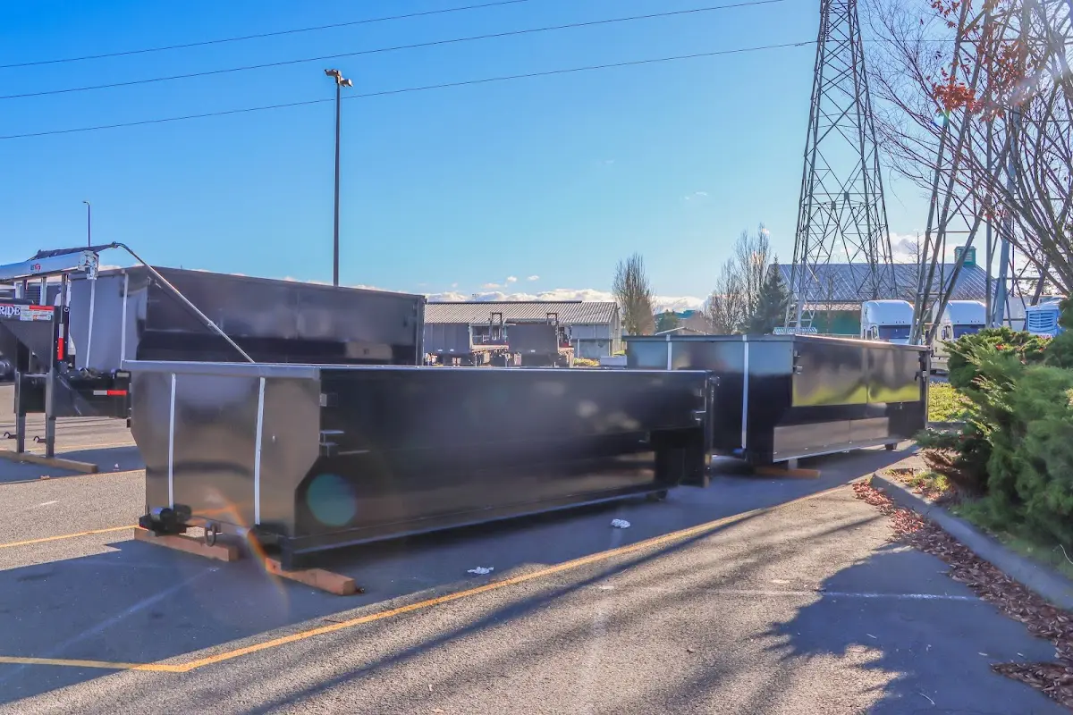 Roll-off dumpster ready for waste disposal at job site for Construction Dumpster Rental in Maxatawny